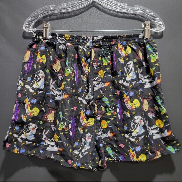 Vintage 1993 Looney Tunes Warner Bros Space Jam Silk Shorts Boxers Sz L - Picture 1 of 7